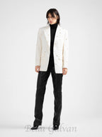 Flowering Girl Women bat-shape embellished blazer in white