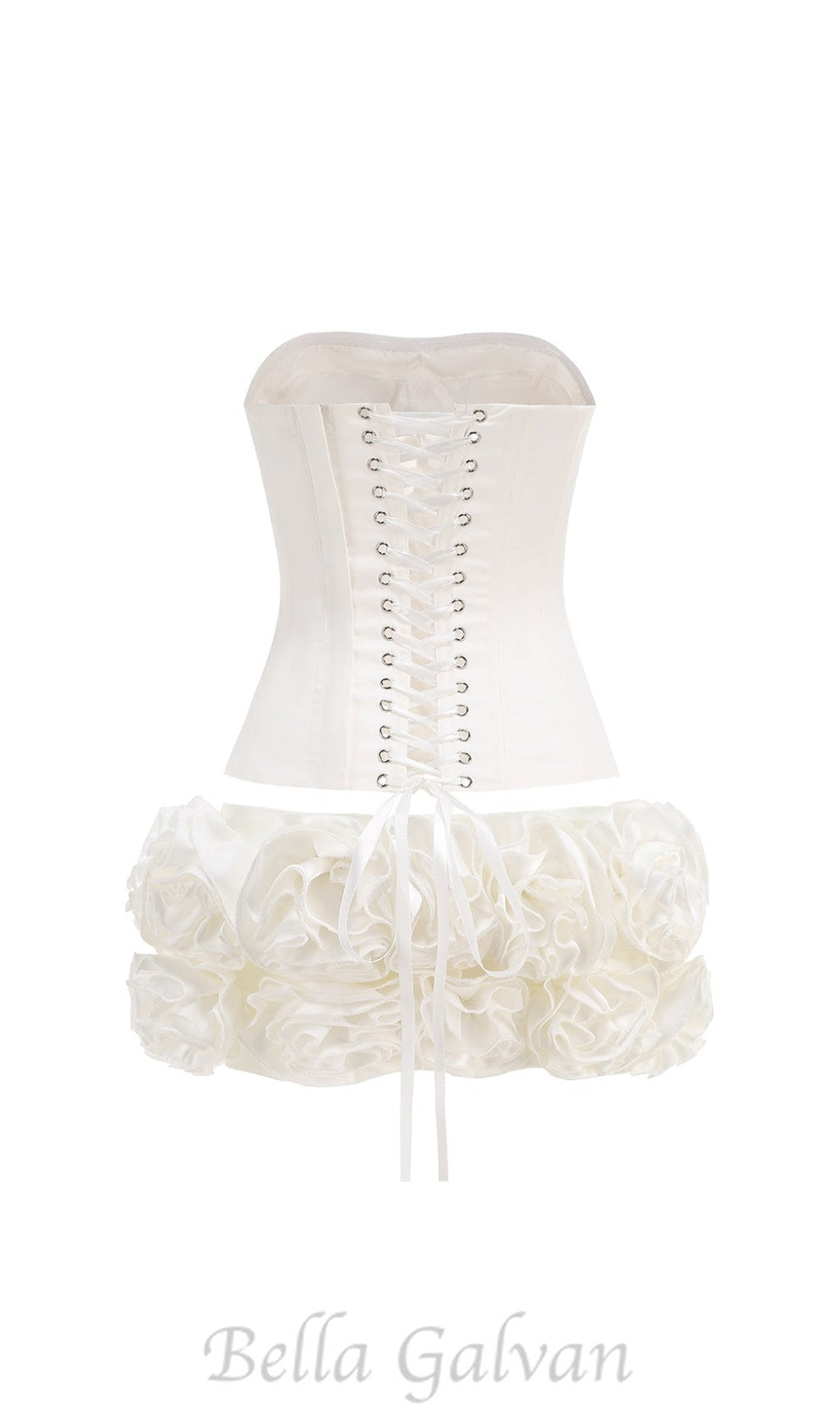 Flowering Girl Women CLEGG WHITE CORSET FLOWER TWO-PIECE SET