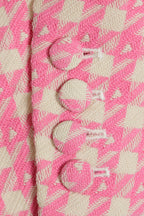 helen Embellished checked wool-blend blazer set in pink