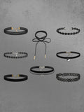8 Pieces Choker Necklace Set