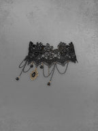 Gothic Vintage Chains Lace Pendant Choker Necklace