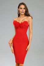 Flowering Girl Women Vara Strapless Flower Midi Dress