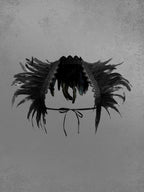 Gothic Feather Lace Crochet Lace-Trim Tied Back Cape