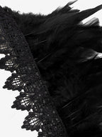 Gothic Feather Lace Crochet Lace-Trim Tied Back Cape