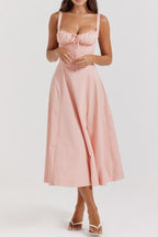 Flowering Girl Women Baby Pink Bustier Sundress