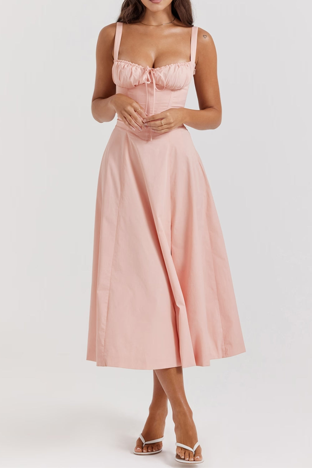 Flowering Girl Women Baby Pink Bustier Sundress
