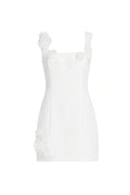 Flowering Girl Women Dilanne Floral Appliqué Mini Dress in White