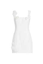 Flowering Girl Women Dilanne Floral Appliqué Mini Dress in White