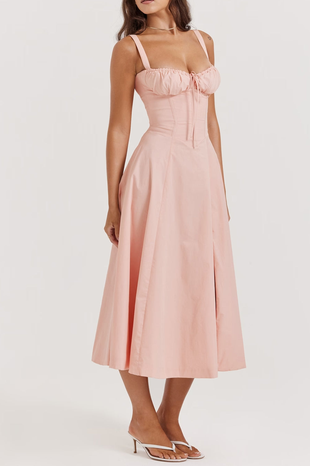 Flowering Girl Women Baby Pink Bustier Sundress
