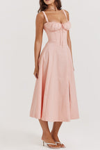 Flowering Girl Women Baby Pink Bustier Sundress