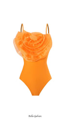 Flowering Girl Women Danae Orange Flower Two-Piece Swimsuit