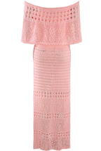 Crochet Overlay Bandeau Maxi Dress