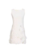 Adalgisa Floral Appliqué Mini Dress in White