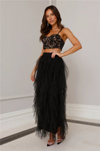 Flowering Girl Women Lace Tulle Set in Black
