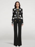 Flowering Girl Women Star Jacquard black Cardigan
