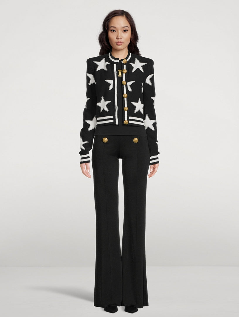 Flowering Girl Women Star Jacquard black Cardigan