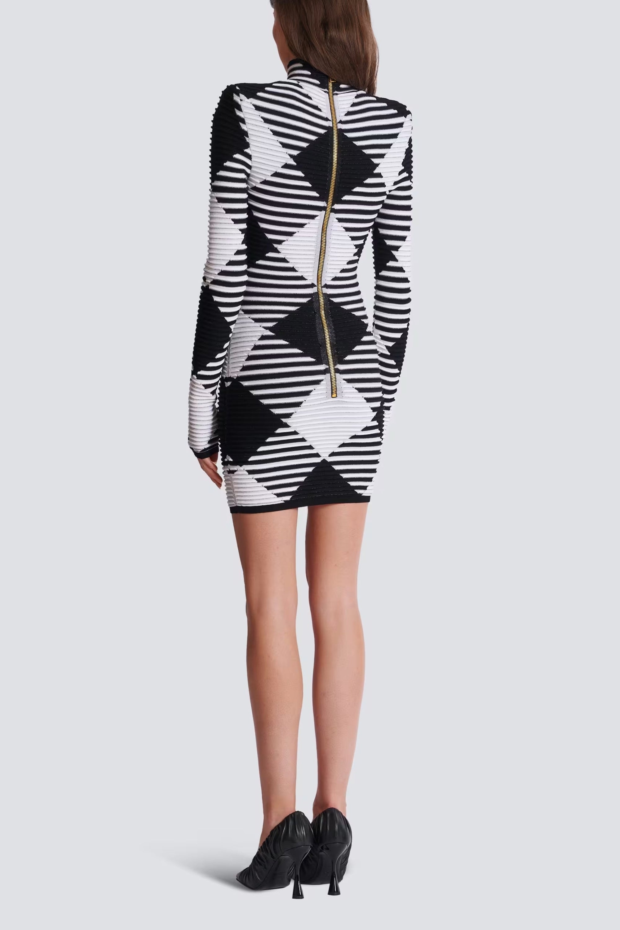 Flowering Girl Women Mini Dress In Rolled Gingham Knit