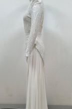 Flowering Girl Women Yvette Pearl Embellished Sequin Maxi Dress In White