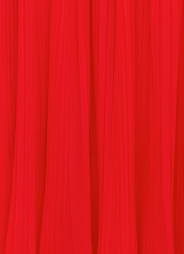 Flowering Girl Women draped floor length dress in scarlet