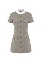 Flowering Girl Women Check Wool Mini Dress