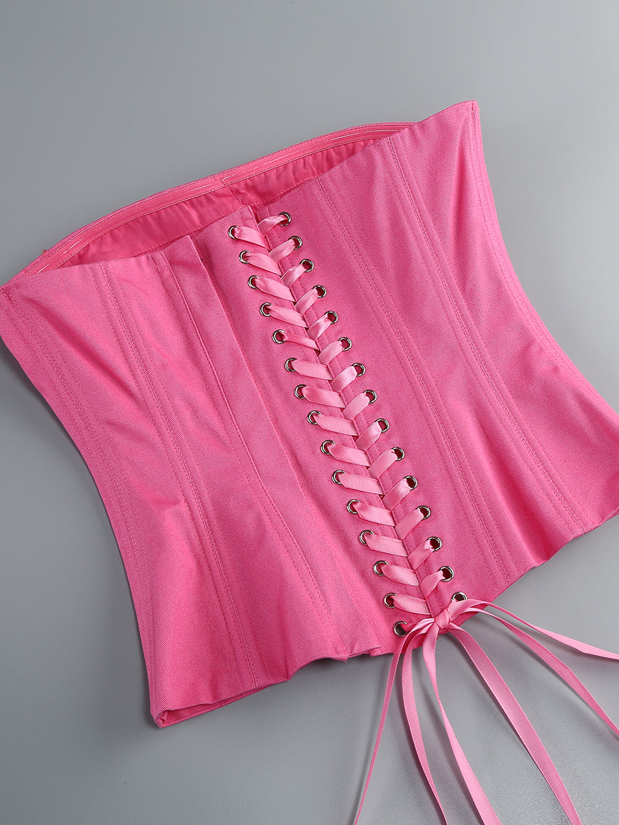 Flowering Girl Women CLEGG PINK CORSET FLOWER TWO-PIECE SET