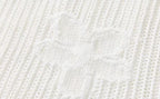 White Strapless Knit Maxi Dress With Butterfly Crochet Hem