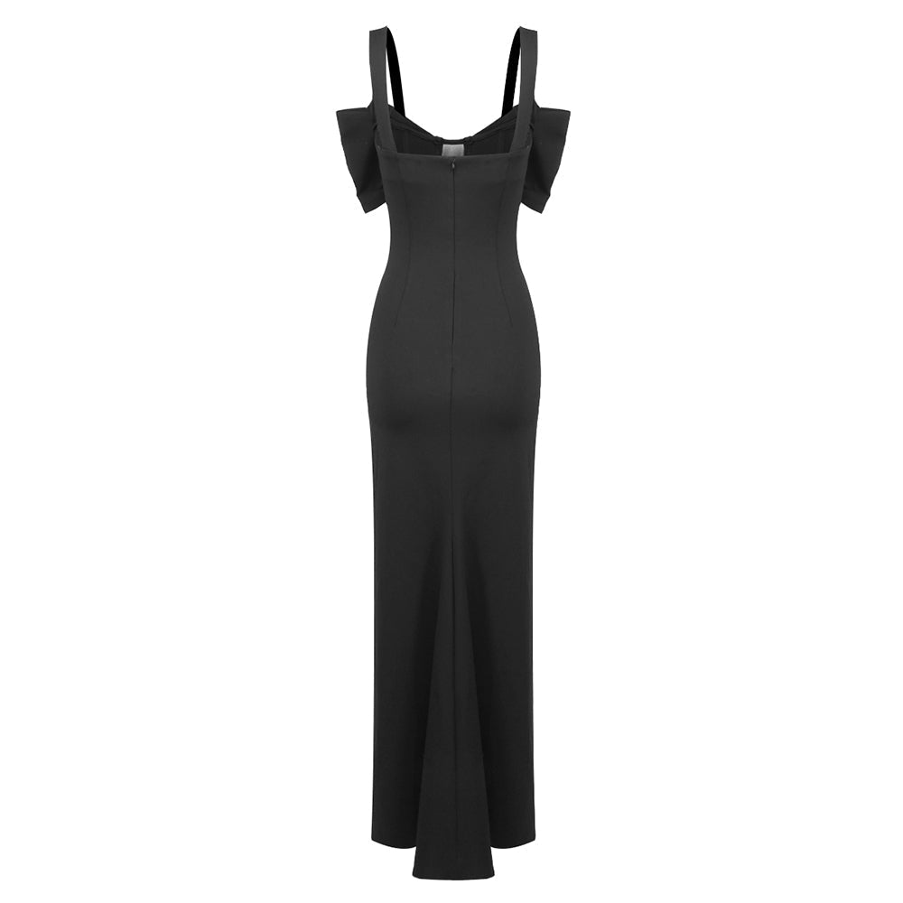 Flowering Girl Women Sleeveless Corset maxi Dress in black