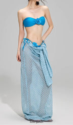 Flowering Girl Women Dillan Blue Flower Three-Piece Swimsuit