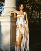 Flowering Girl Women joanna Floral Halter Backless Split Maxi Dress
