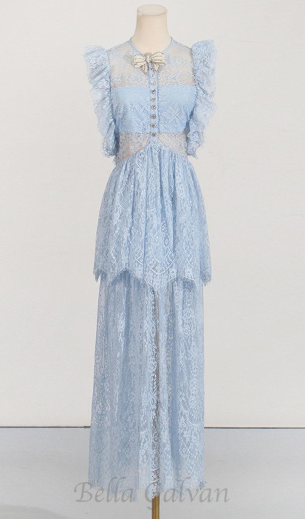 Flowering Girl Women Tiered Lace Maxi Dress