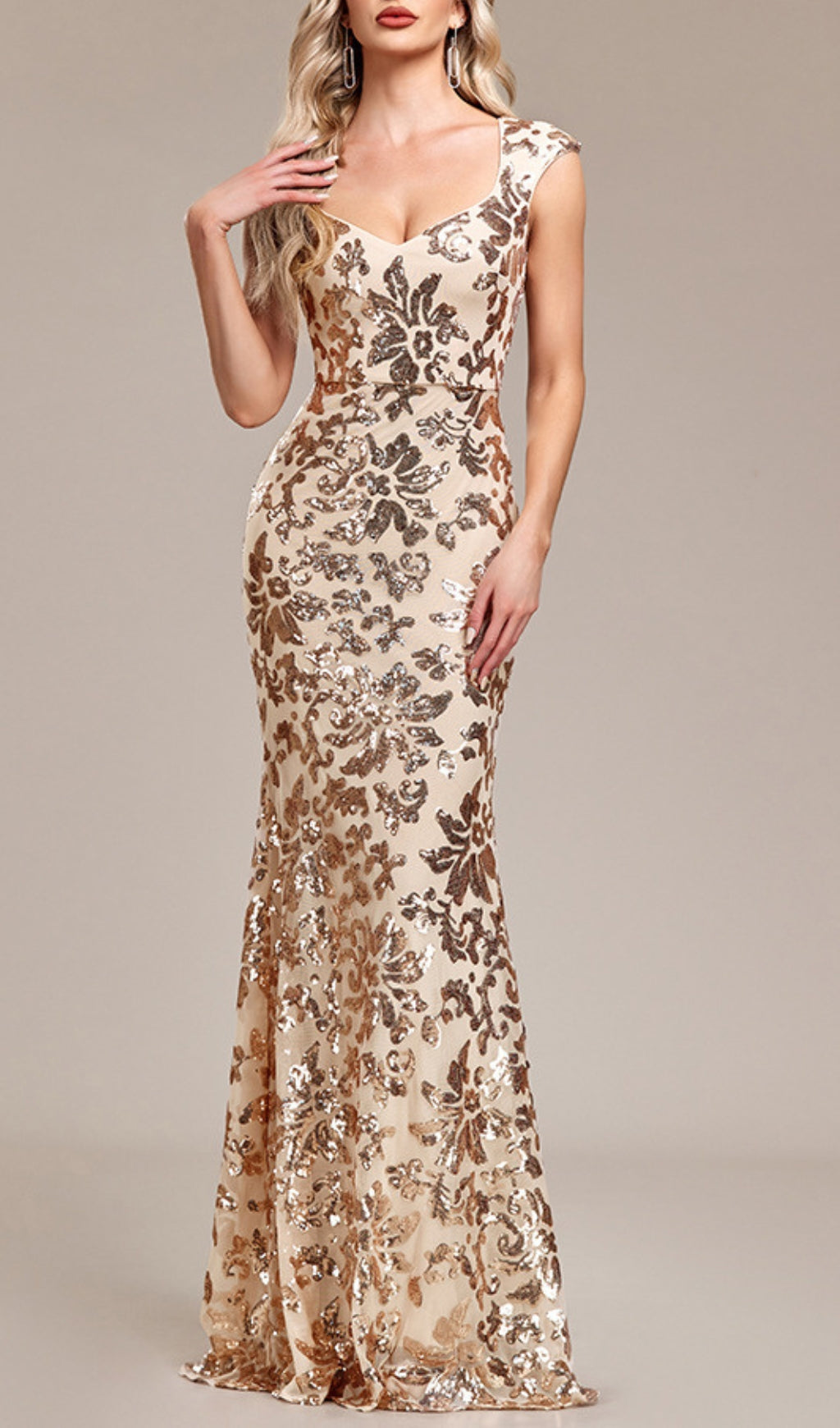 Flowering Girl Women Arzilla Sequin Gown In Gold