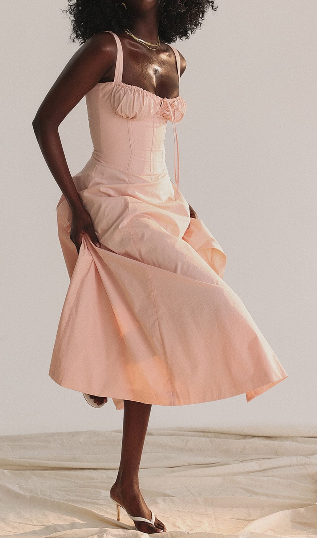 Flowering Girl Women Baby Pink Bustier Sundress