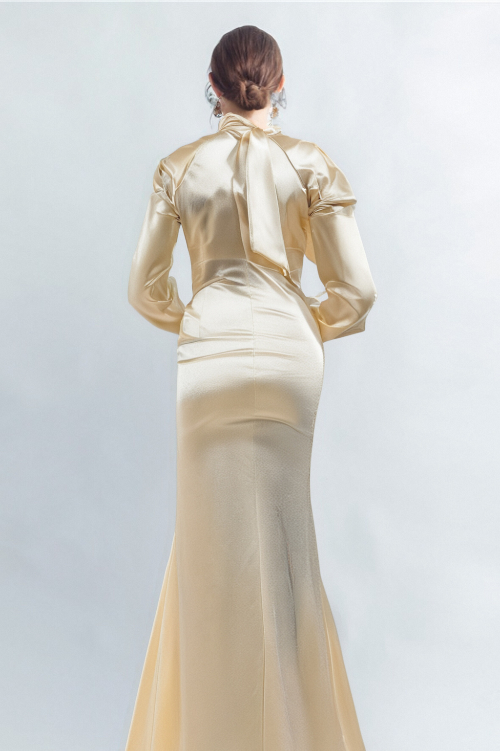 Flowering Girl Women Rae Champagne One-Shoulder Ruffle Embellished Maxi Dress