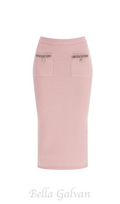 Flowering Girl Women knitted midi skirt in Pink