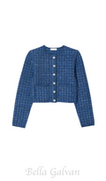 Flowering Girl Women Palm Cropped Blazer in blue