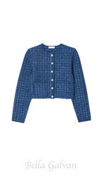 Flowering Girl Women Palm Cropped Blazer in blue