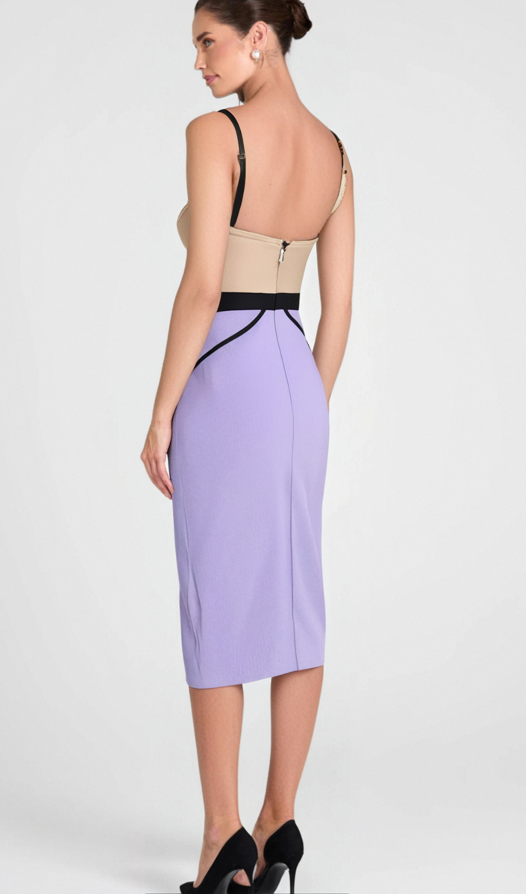 Flowering Girl Women CRYSTAL BEADED APPLIQUE MIDI BANDAGE DRESS