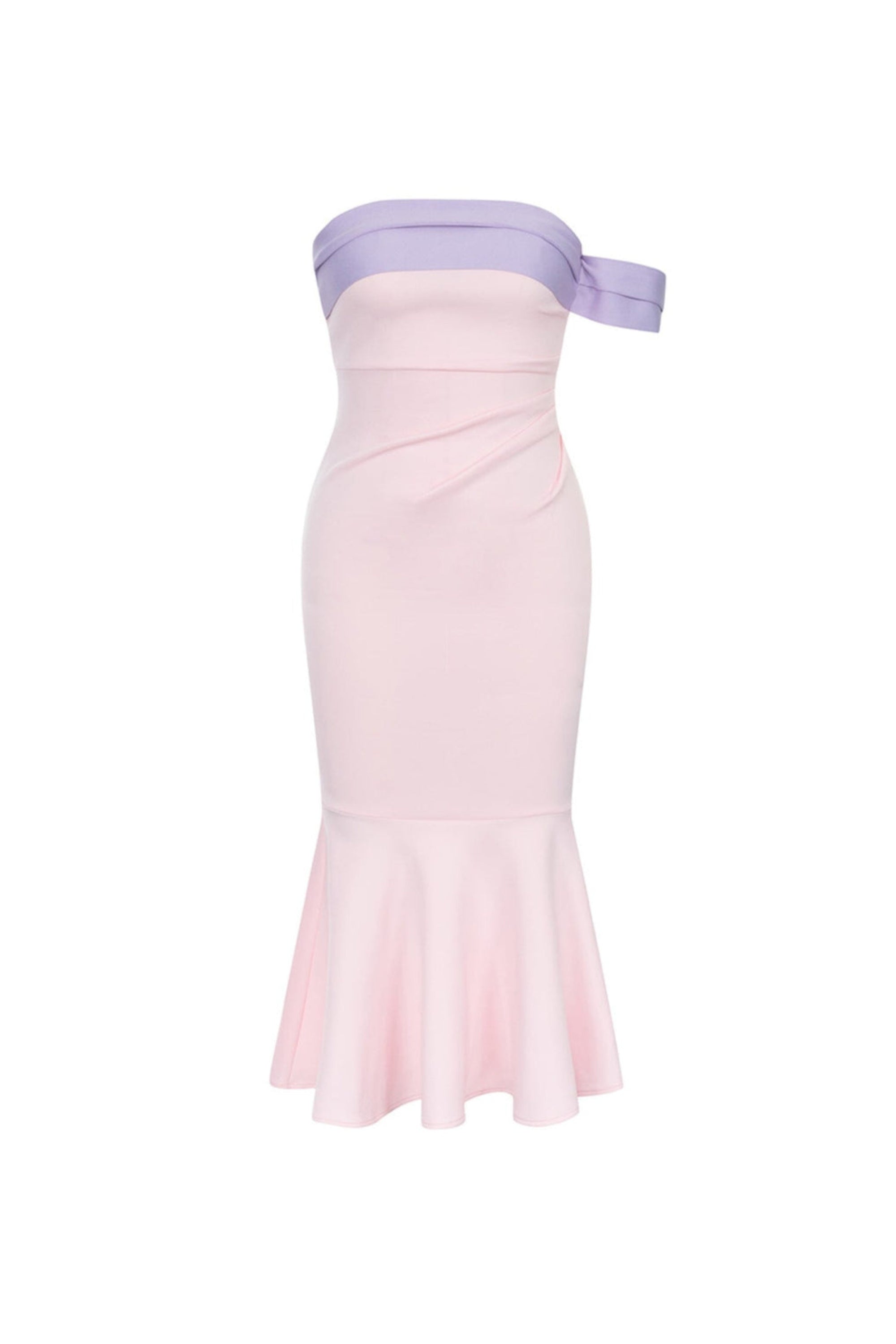 Flowering Girl Women Ruffle Bodycon Midi Dress In Pink