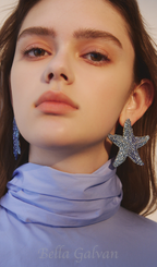 Flowering Girl Women starfish diamond earrings