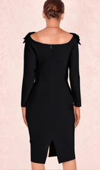 Flowering Girl Women RUBIDES DIAMOND BANDAGE MIDI DRESS IN BLACK
