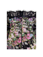Flowering Girl Women Floral Print Satin Mini Dress With Lace Trim