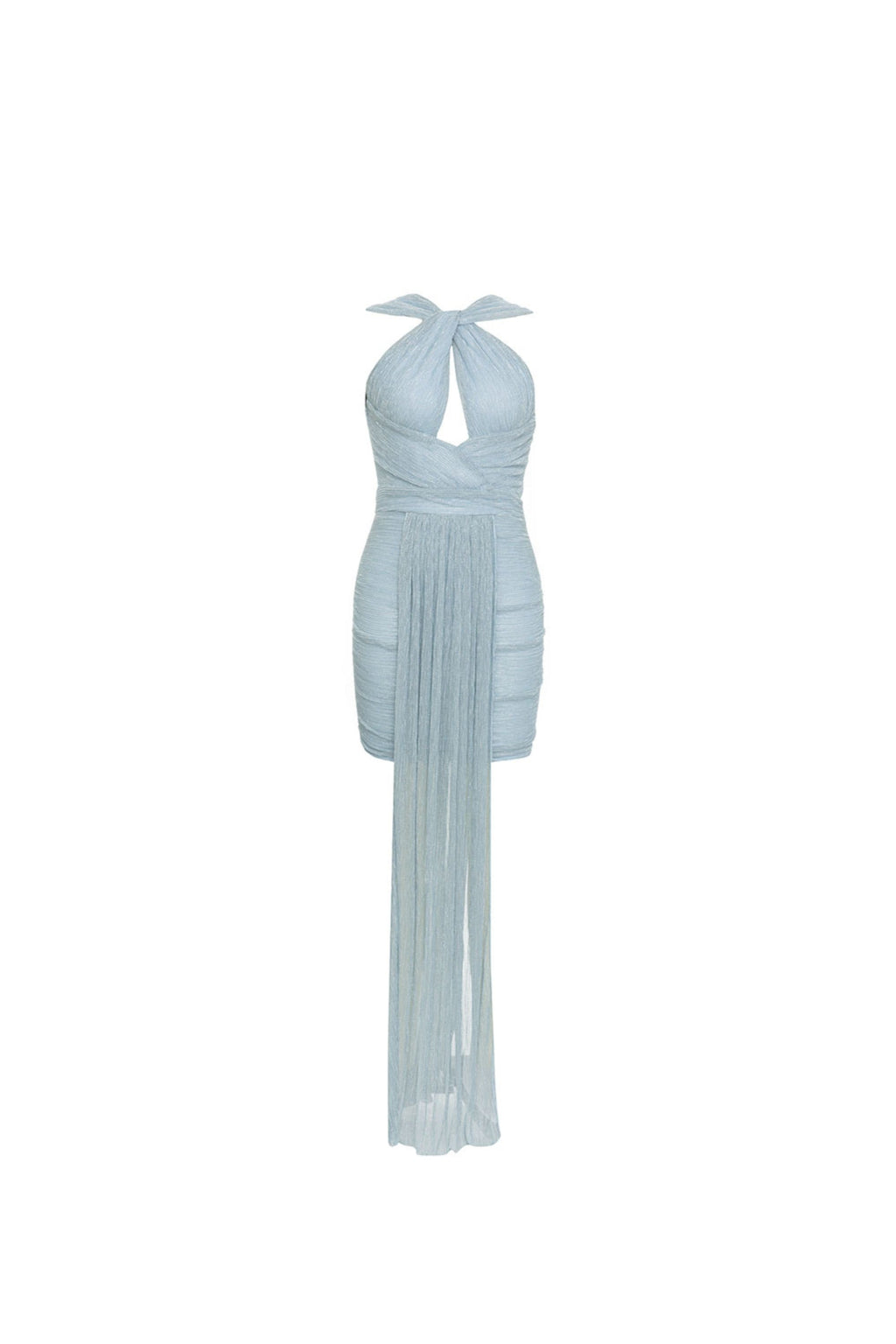 Flowering Girl Women Mesh Drape Mini Dress In Blue