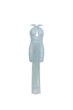 Flowering Girl Women Mesh Drape Mini Dress In Blue