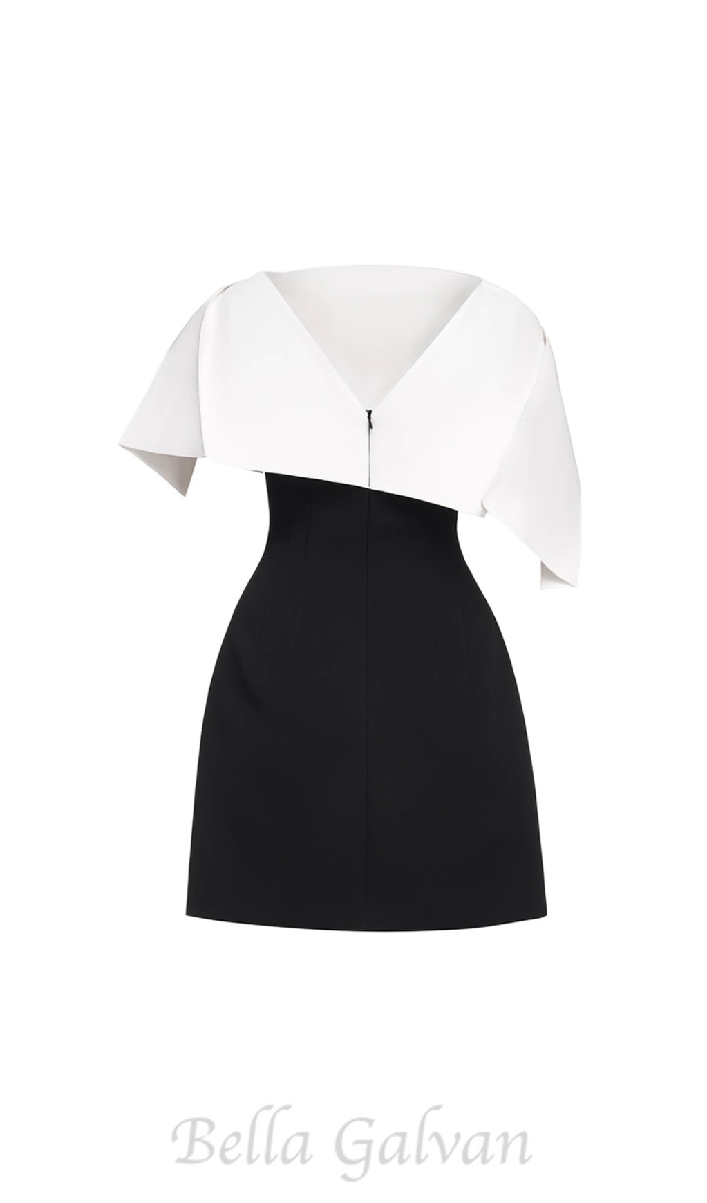 Flowering Girl Women A-line black mini dress with asymmetrical shoulder pleat