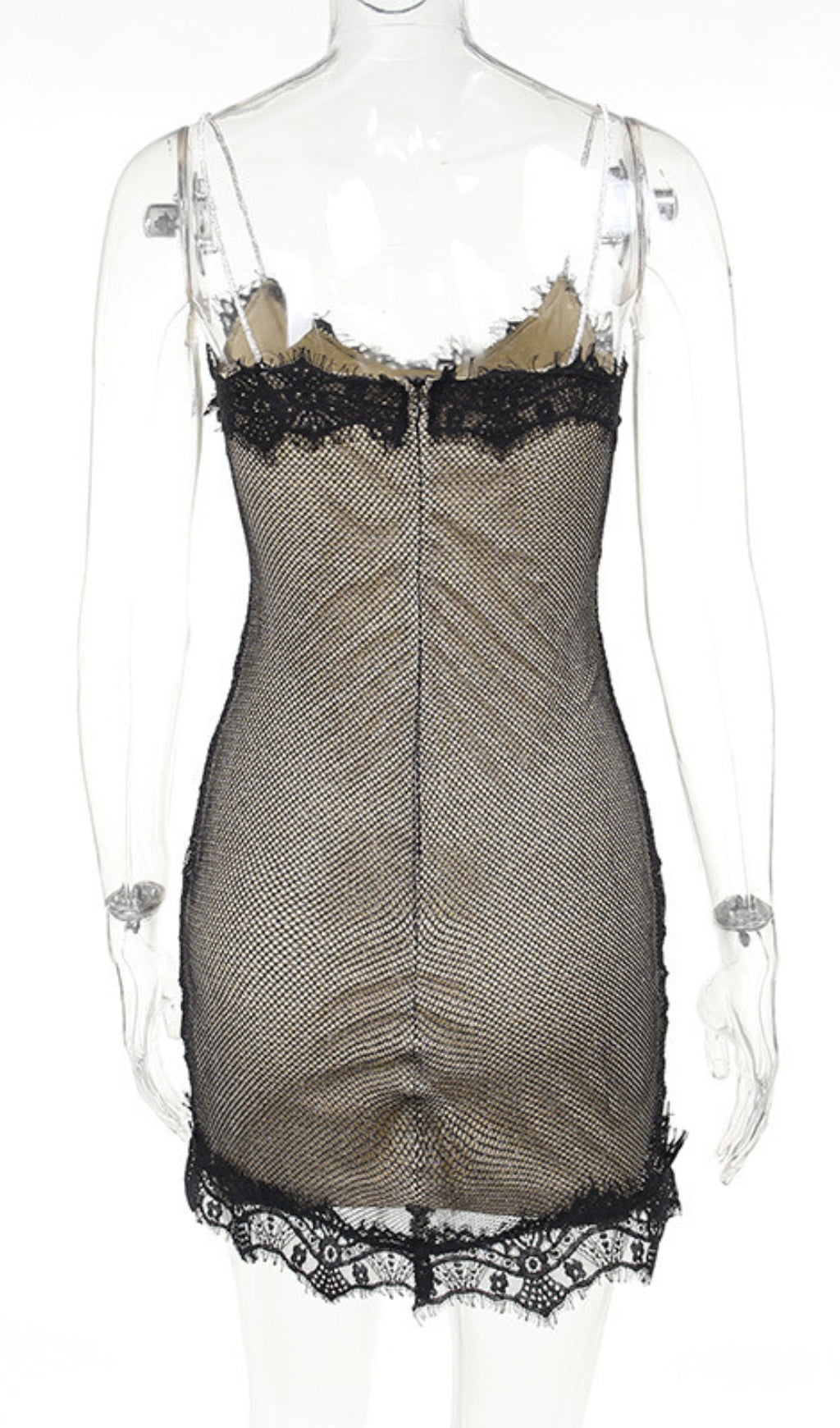 Flowering Girl Women Lace Patchwork Hollow Diamond Mini Dress