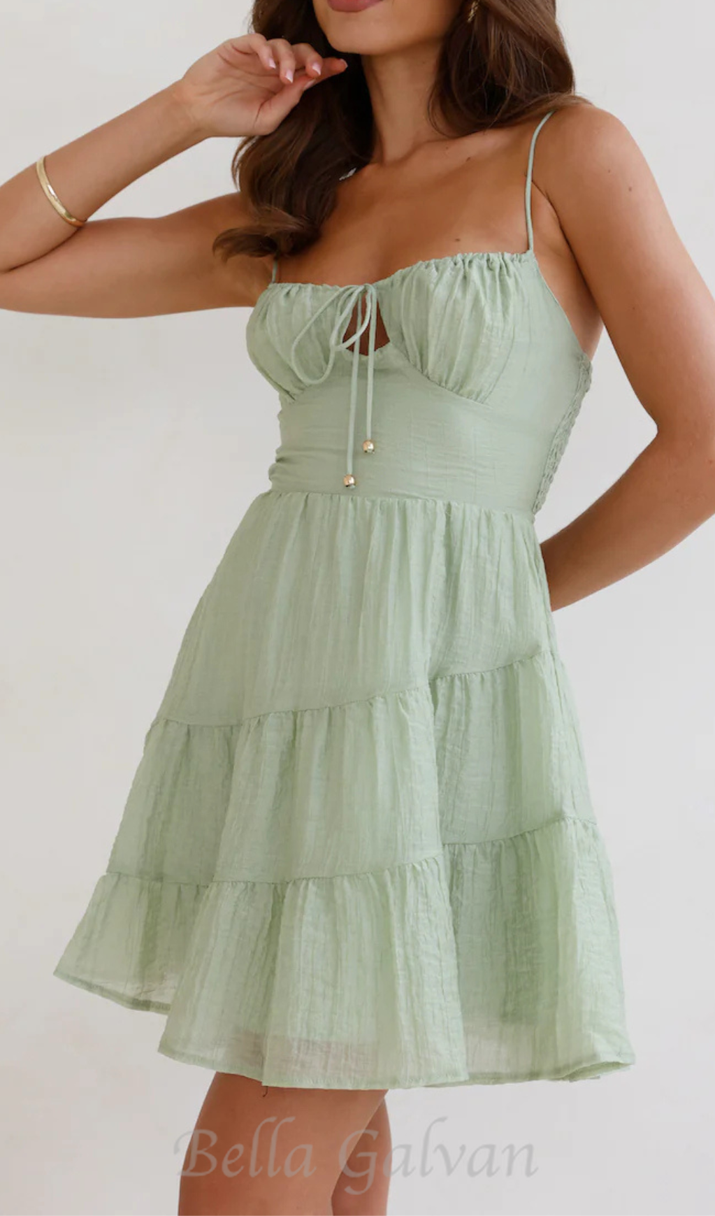 Flowering Girl Women calista strap mini dress in green