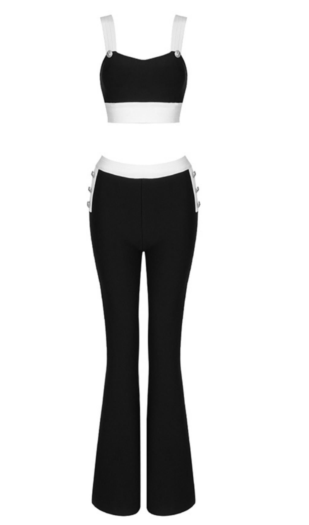 Flowering Girl Women Bandage Suit In Black
