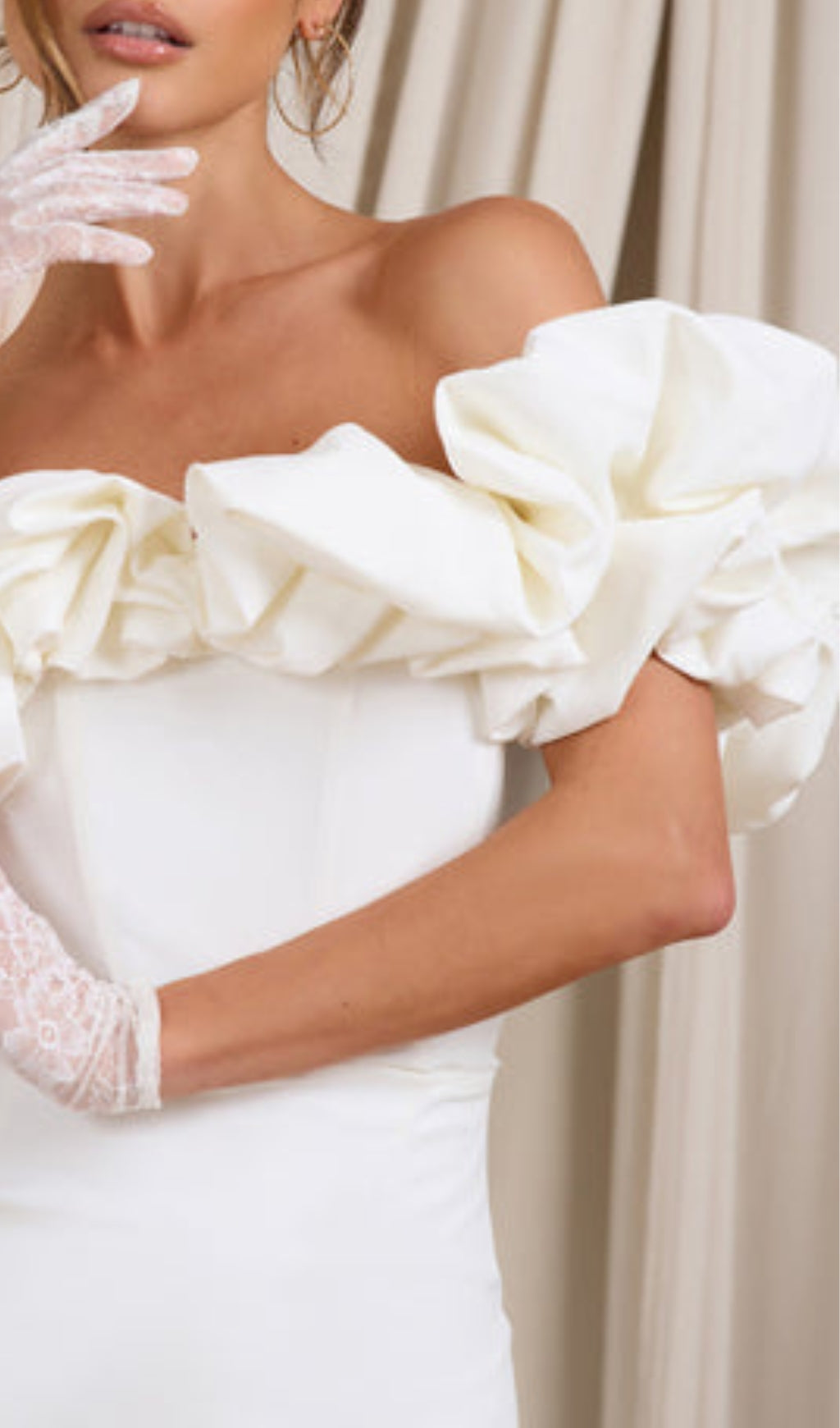 Flowering Girl Women Satin Ruffle Strapless Dress