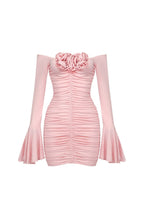 Flowering Girl Women Flower-Embellished Ruched Mini Dress In Cotton Candy