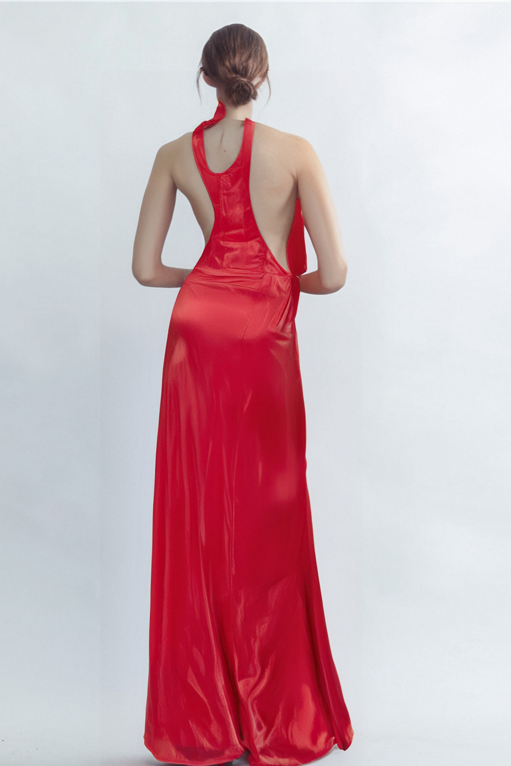 Flowering Girl Women Elma One-Shoulder Crystal Detail High Slit Maxi Dress In Red